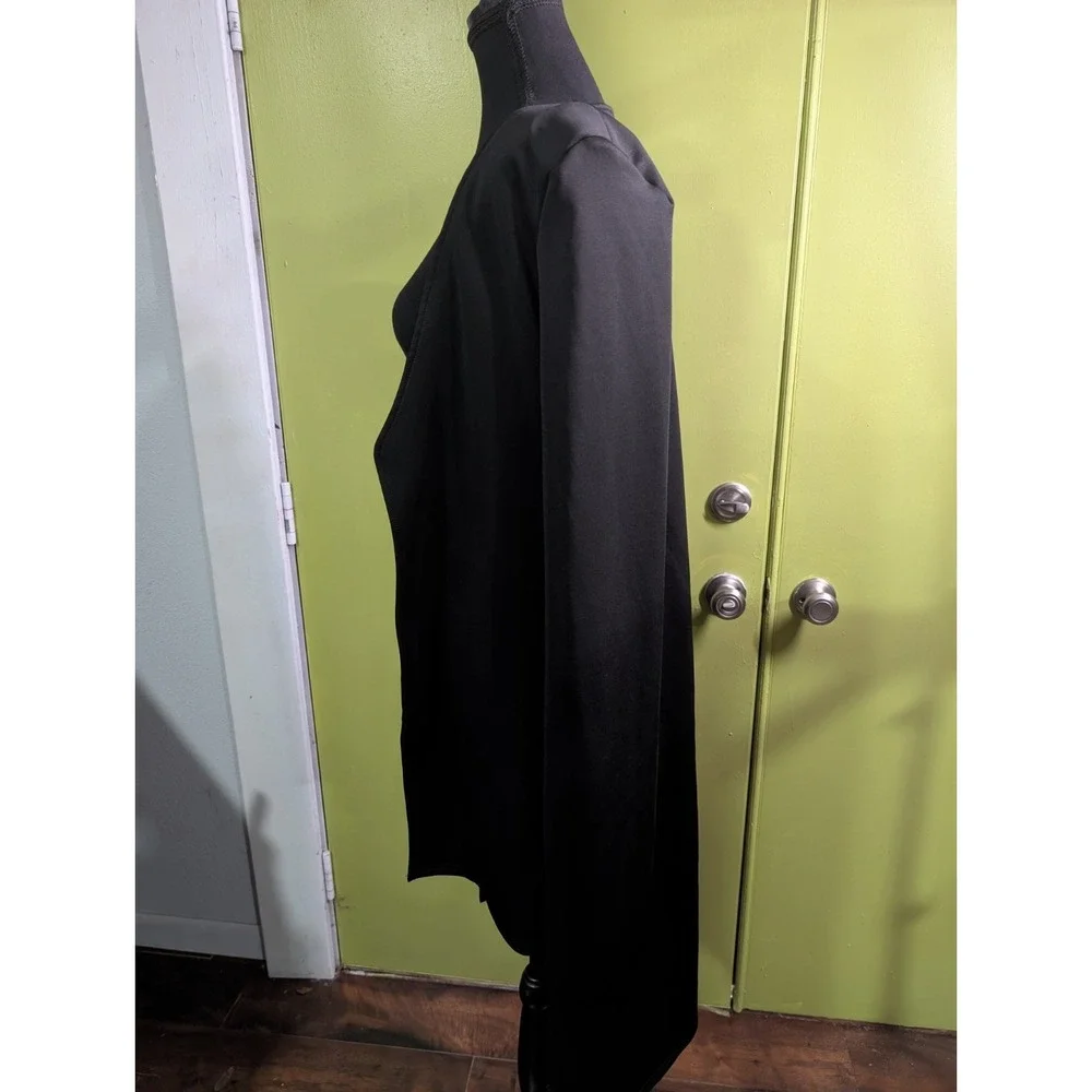 Black Open Front Cape Cardigan Women's Small‎ Draped Goth Minimalist Duster
